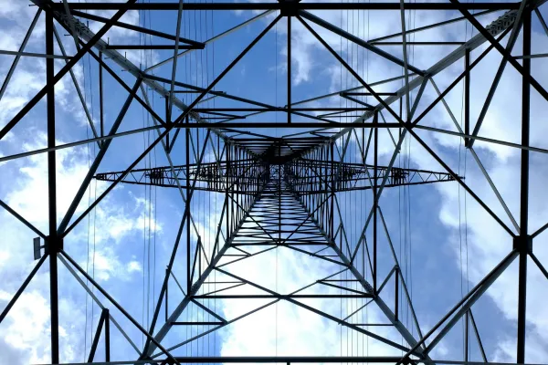 Power Transmission Tower Against the Sky