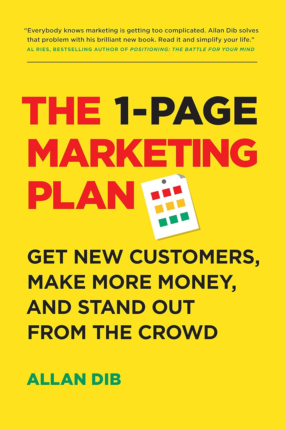 okładka ksiązki Allan Dib - The 1-Page Marketing Plan