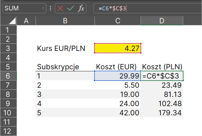 Przydatne skróty w Excelu