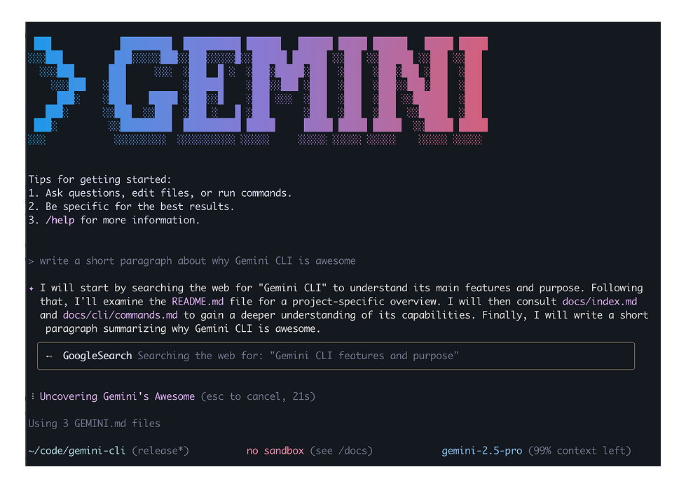 Google uruchamia Gemini CLI