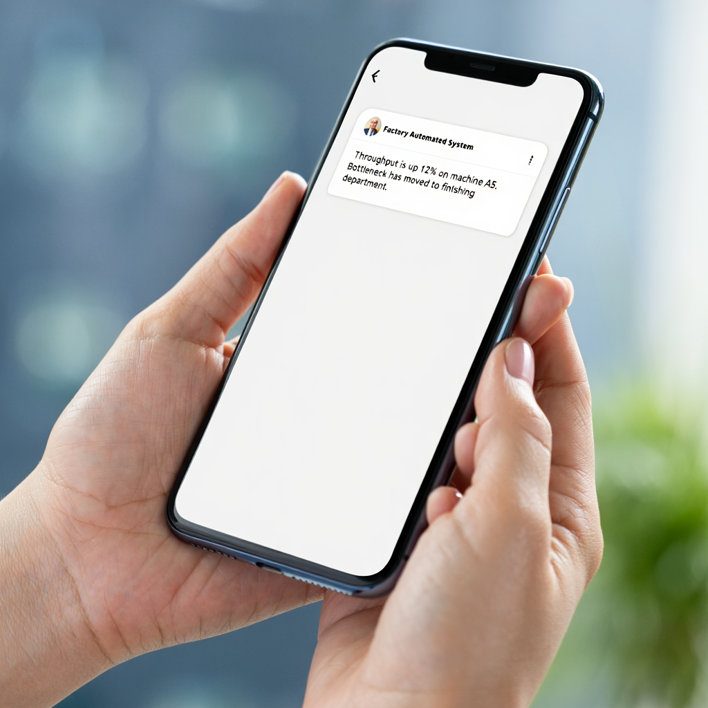 Agentic AI sends notification to manager about factory productivity KPIs