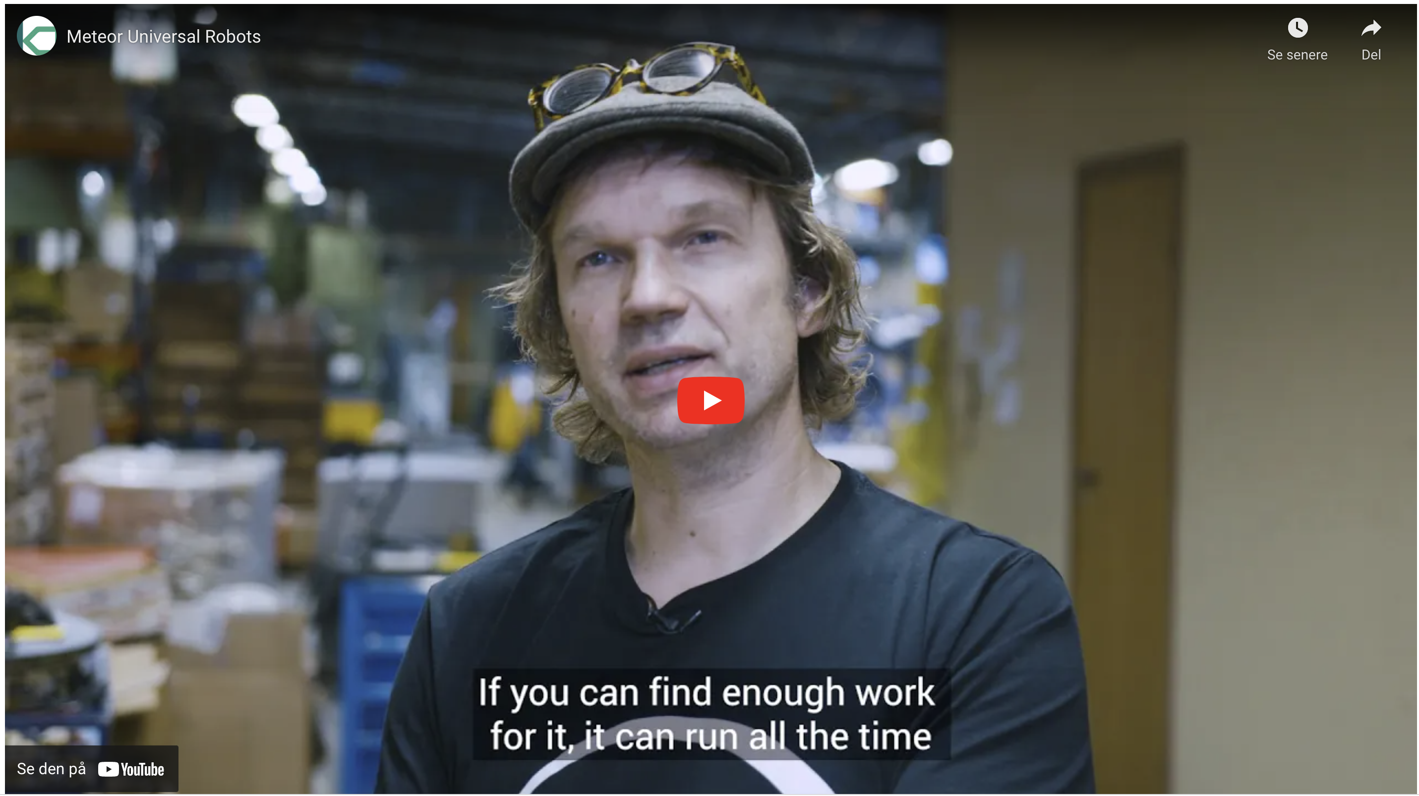 Det tok bare en time før UR-roboten vår begynte å produsere