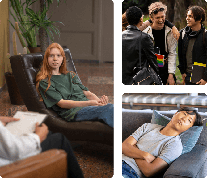 Collage of teens who need help, Dr. Joe Gallego, Psychiatrist of Boston MA