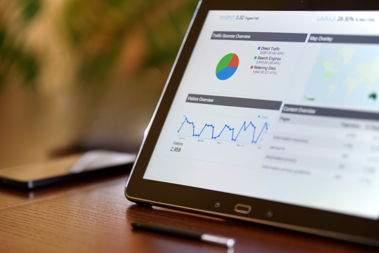 Smart tablet showing lead analytics graph, representing HVAC teams checking what’s really driving ROI.