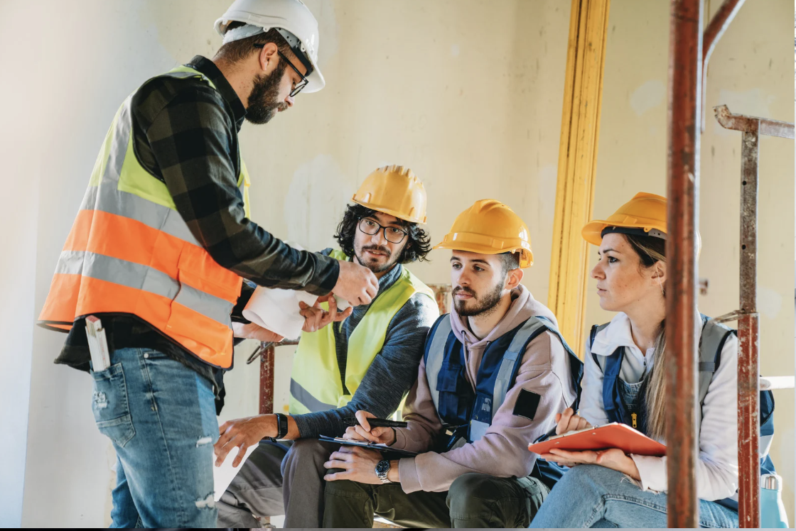HVAC operator studies the plan before the day kicks off, ensuring the work runs with intent, not just muscle.