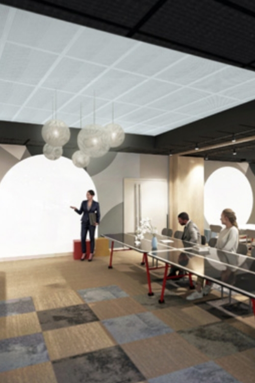 Salle de réunion moderne de l’hôtel YSOTOP à Grenoble, idéale pour les séminaires, réunions d’équipe ou sessions de travail professionnelles.