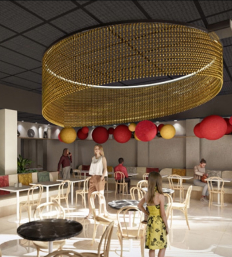 Salle de petit-déjeuner de l’hôtel YSOTOP à Grenoble, un espace chaleureux et moderne pour bien commencer la journée.
