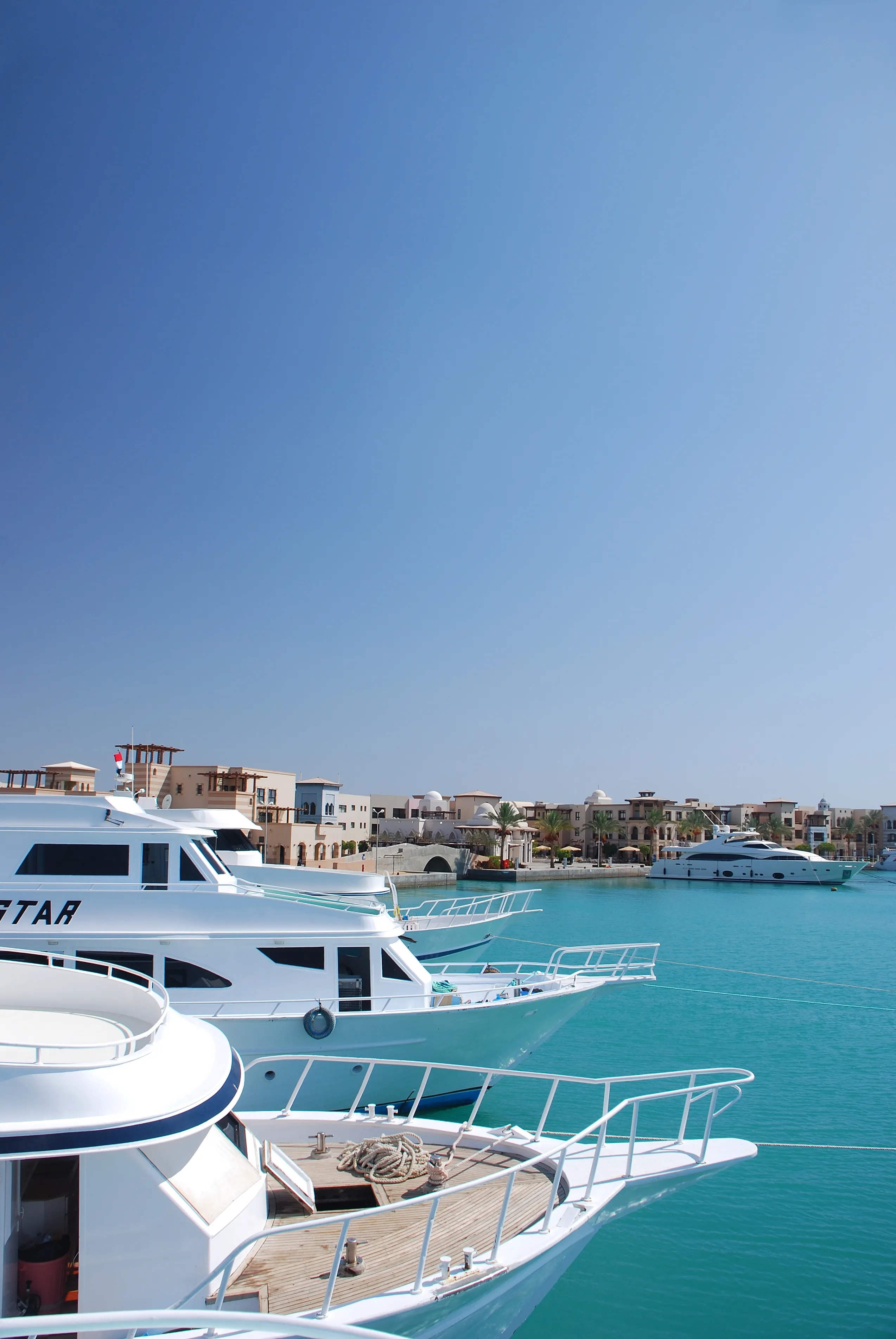Luxury yachts docked in a clear South Florida marina with waterfront homes, highlighting coverage options from an independent insurance agency in South Florida.
