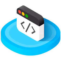 Isometric icon representing coding.