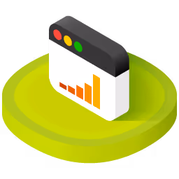 Isometric icon representing a graph.