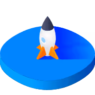 Isometric icon representing a rocket.