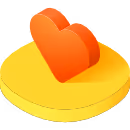 Isometric icon representing a heart.