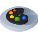 Isometric icon representing an artists palette.