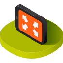 Isometric icon representing a mobile device.