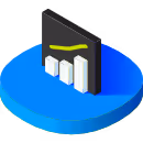 Isometric icon representing a graph.