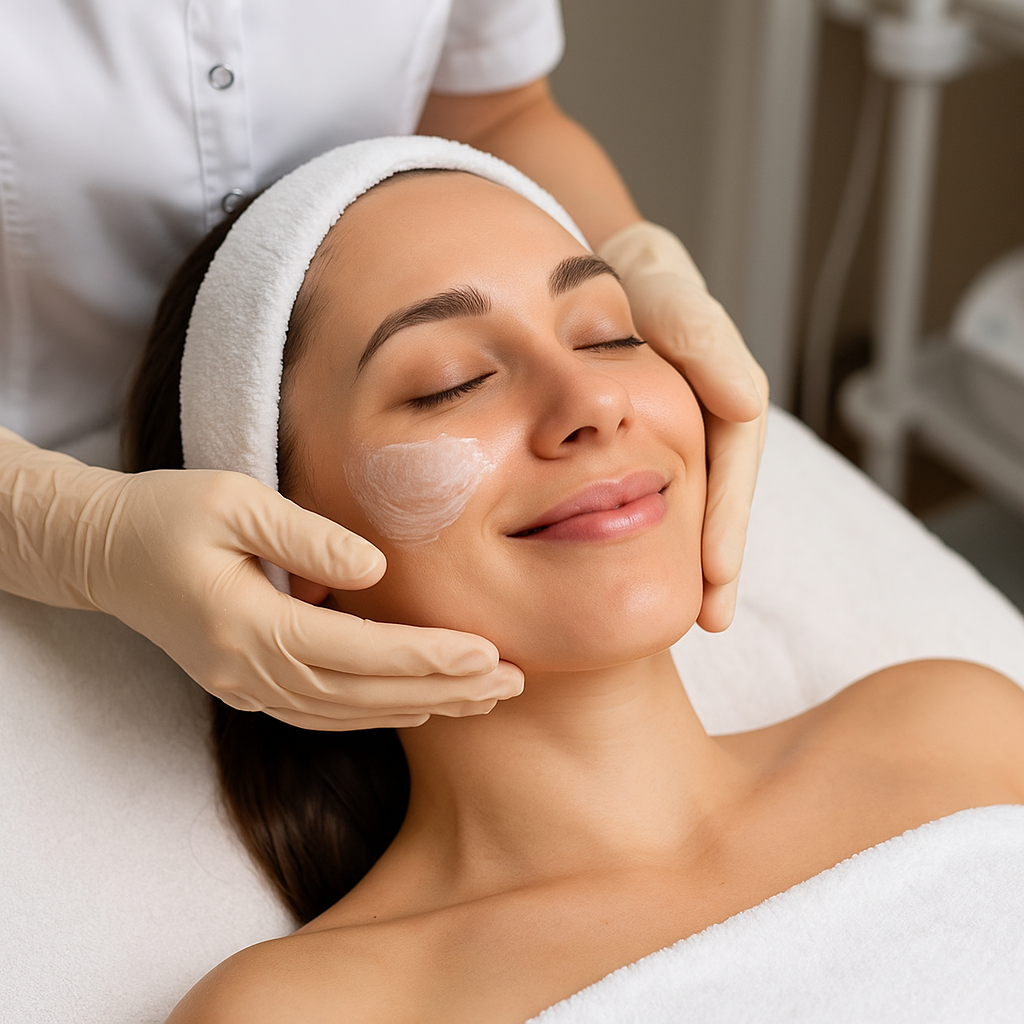 Client receiving professional Facials in Potomac at Aluna Aesthetics