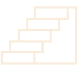 Cartoon minimalistic icon of a sideways stair