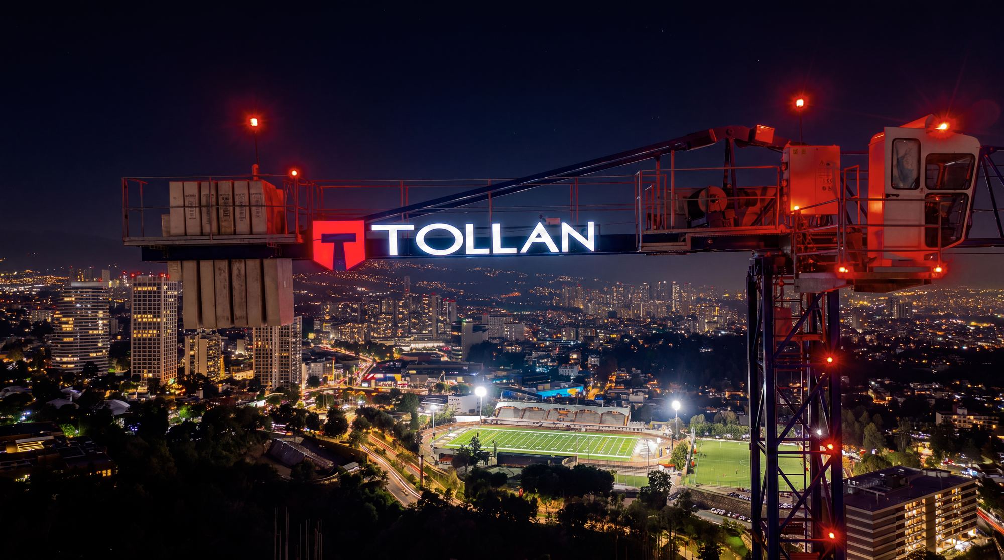 Grúa de Tollan sobre la Ciudad de México