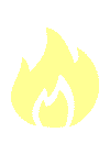 Yellow flame moving side to side.
