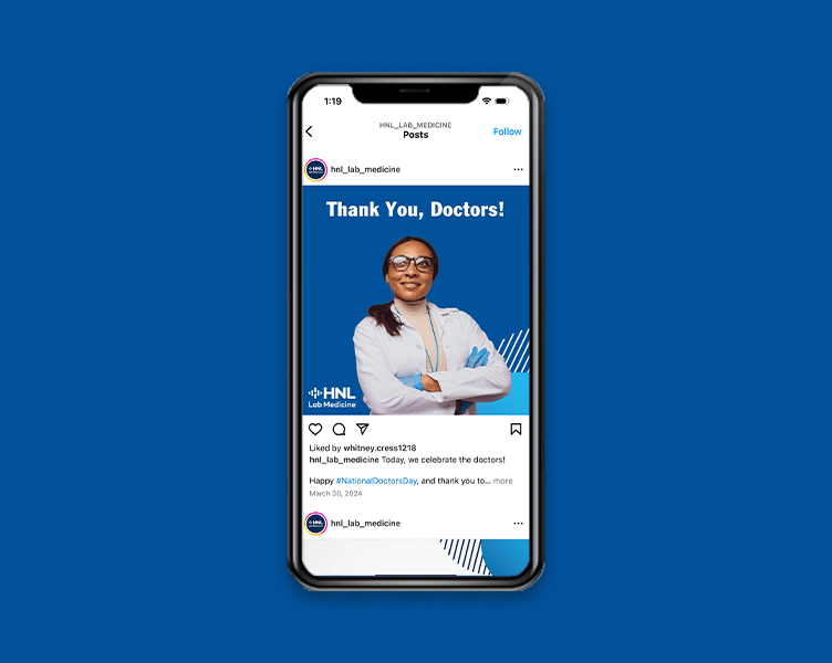 HNL Lab Medicine social media project preview.