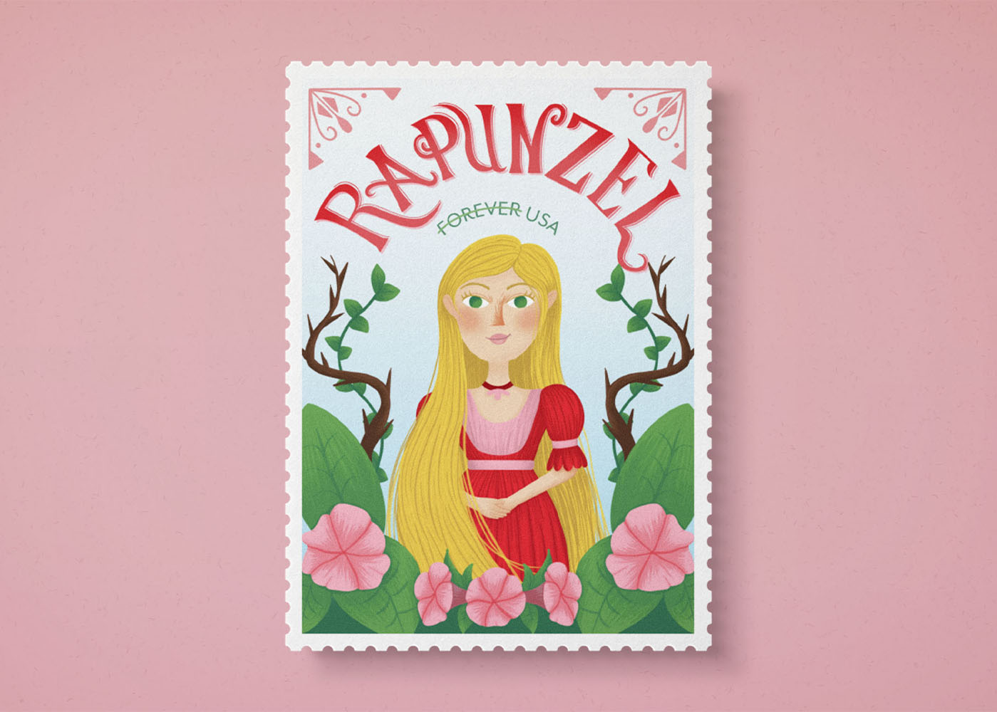 Rapunzel postage stamp