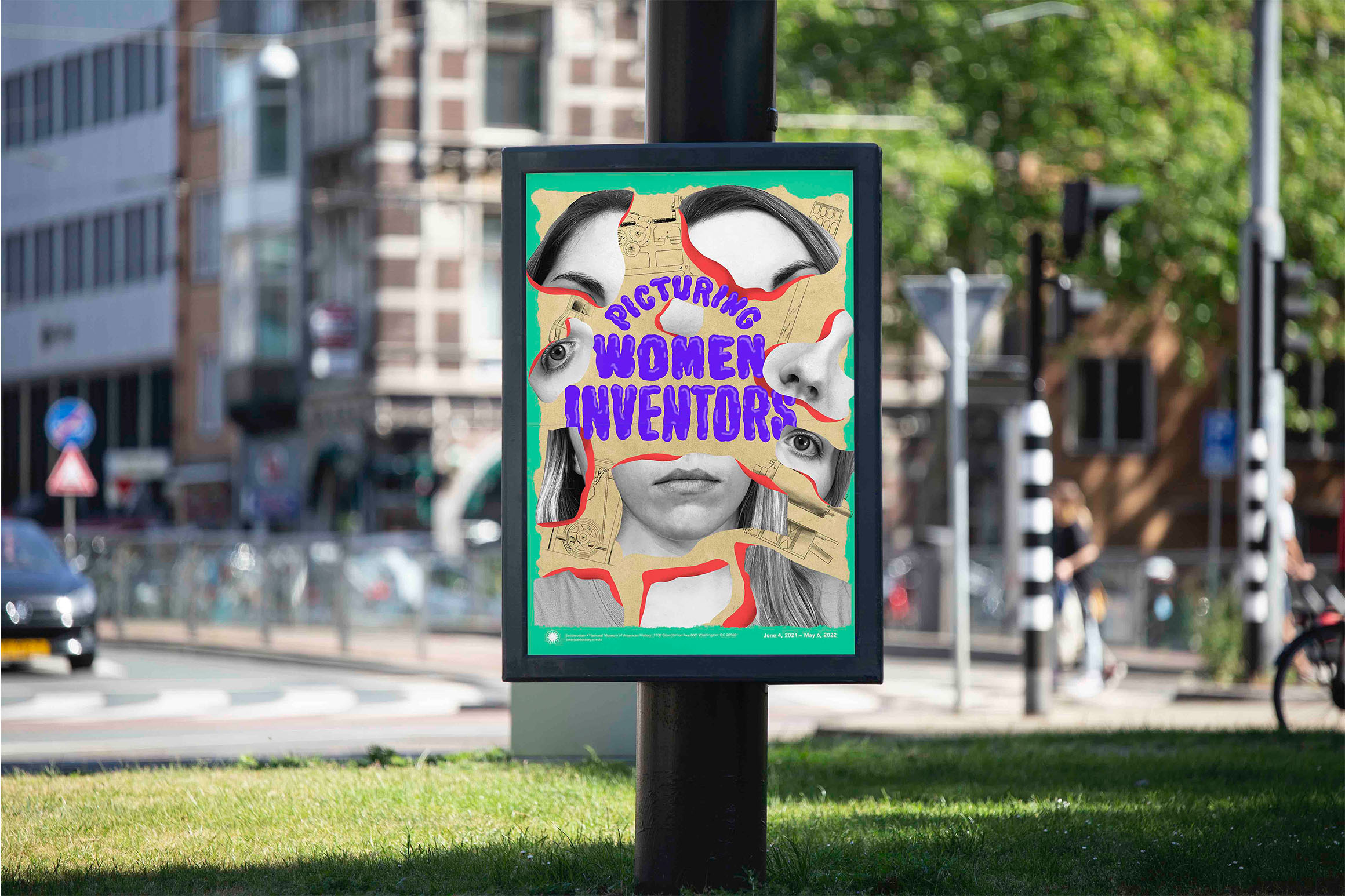 Poster on a sign.