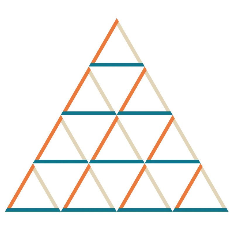 Visual representation of the SET Framework showing multiple connected triangles forming a larger, stronger triangle structure.