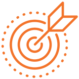 Target icon representing Encanta’s focused support approach to growth