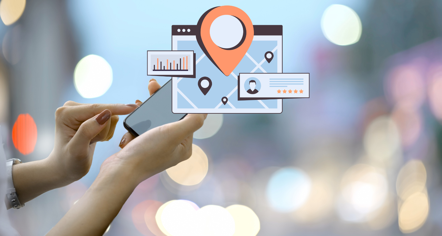 A smart or digital map being used to navigate a property