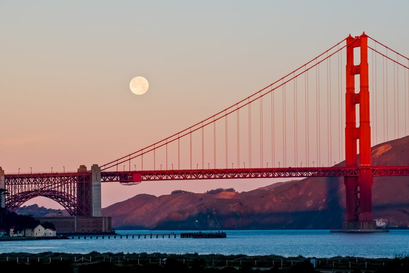 Blurred background of the Golden Gate Bridge with a transparent overlay.