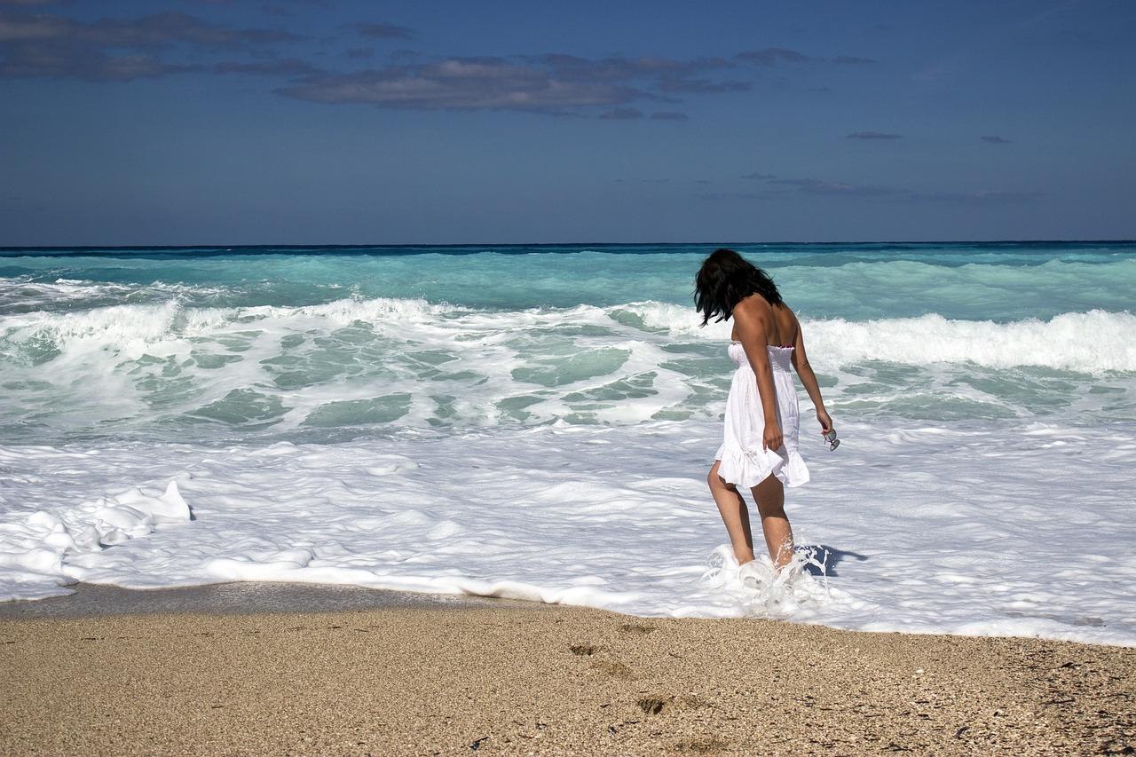 Niña, Mar, Playa, Joven, El Verano