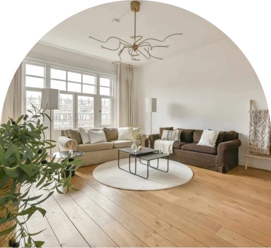 living room with beautiful hardwood