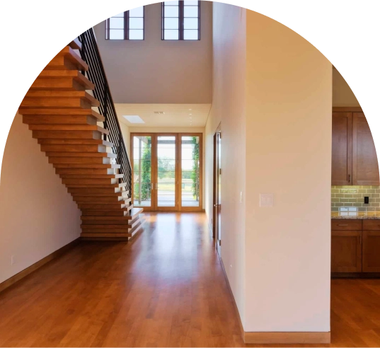 fresh dark hardwood in large luxury home