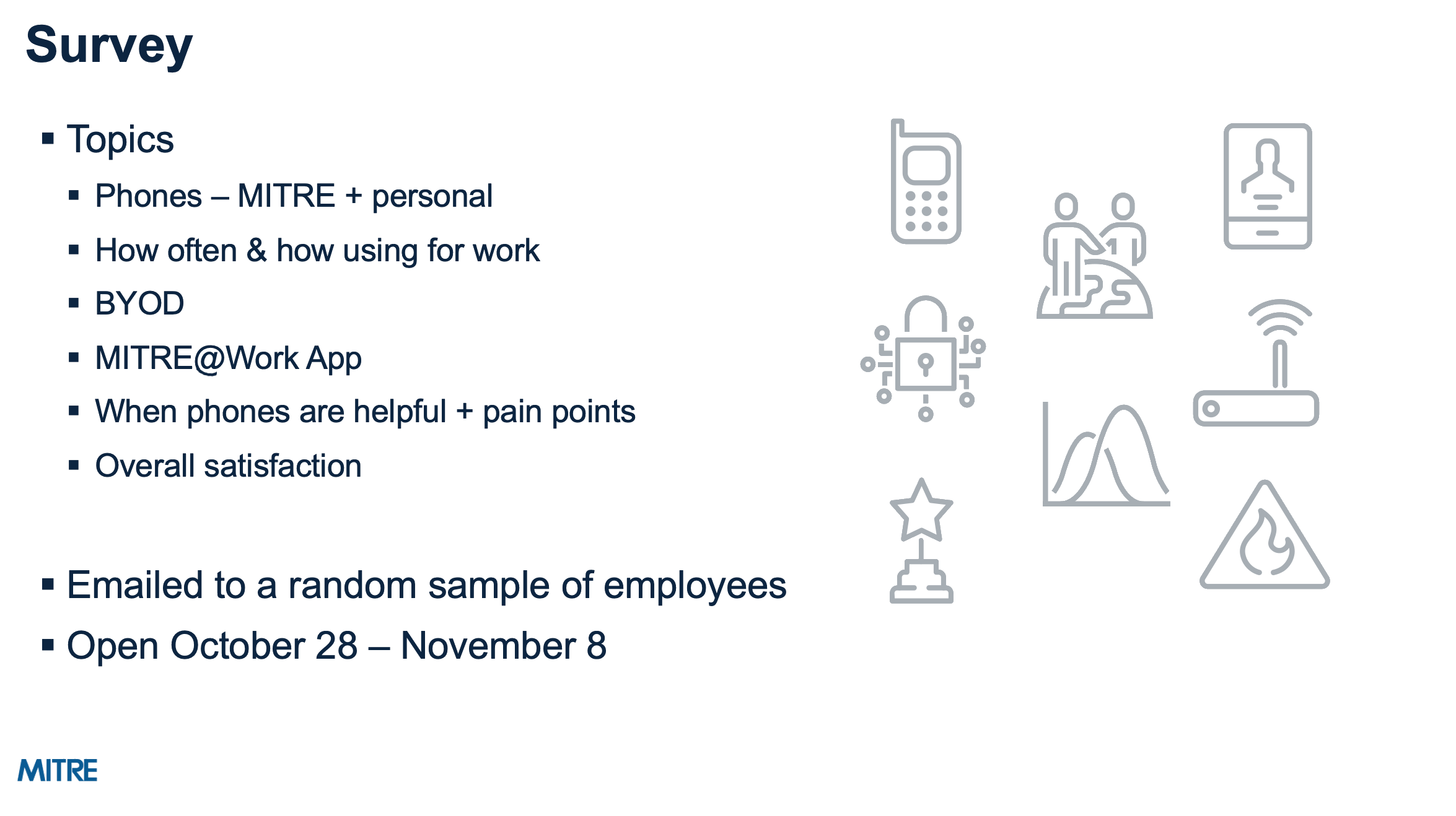 Mobile survey topics.