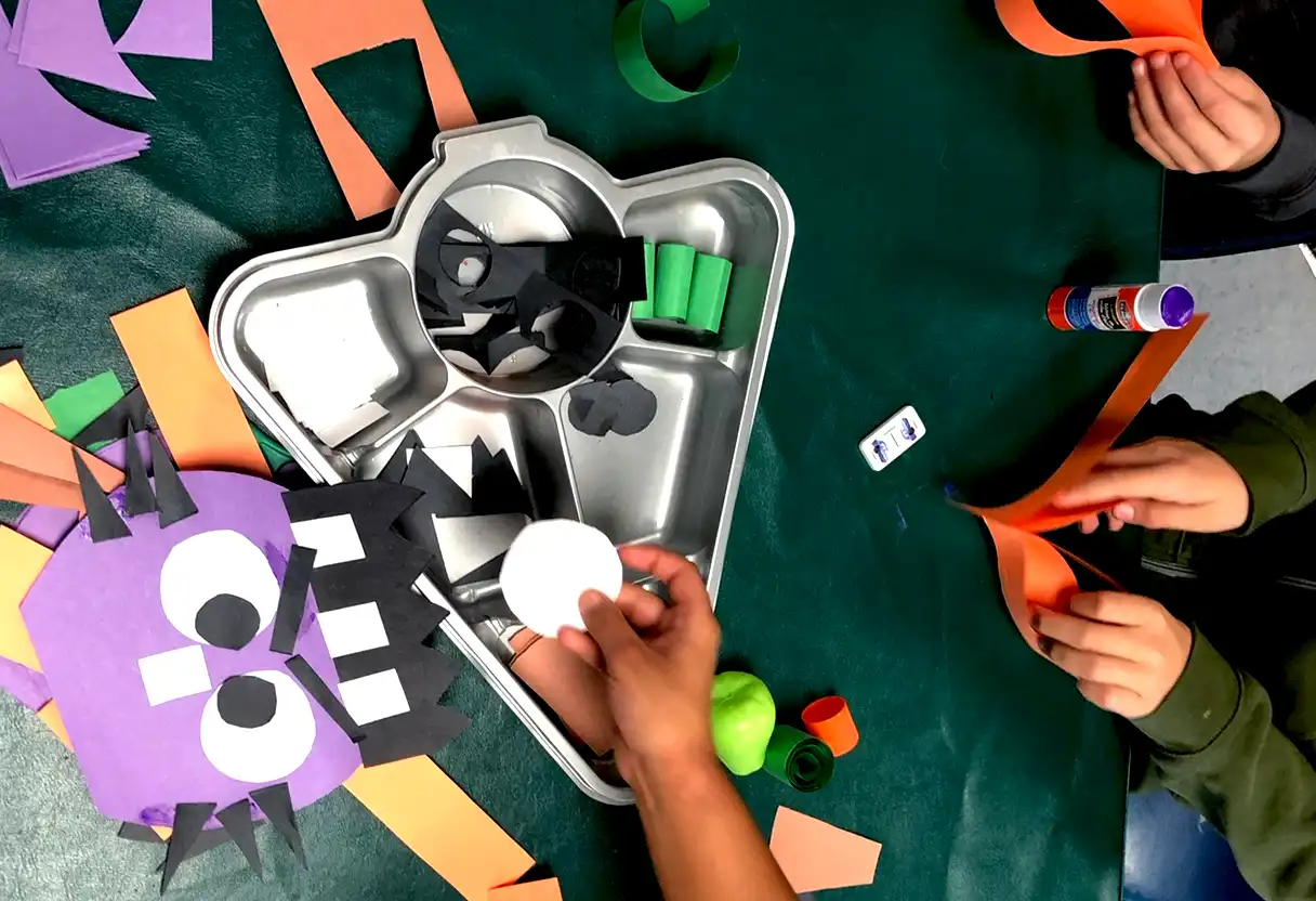 image of children creating art together at a preschool
