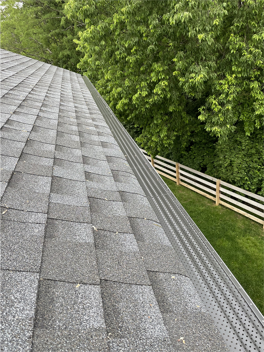 Close-up of a newly installed asphalt shingle roof by Pallotta Home Improvement