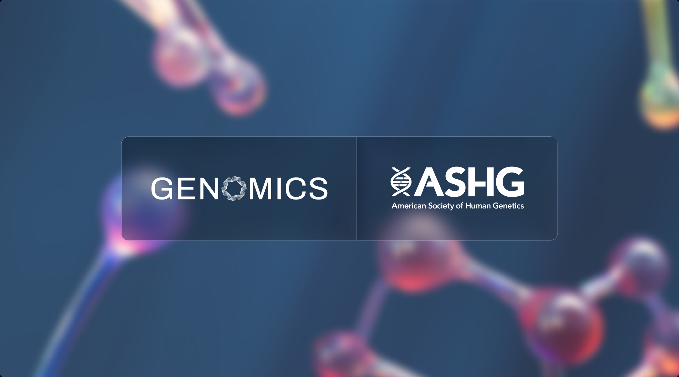 Genomics and American Society of Human Genetics (ASHG) logos over a molecular background for ASHG AI Symposium 2026