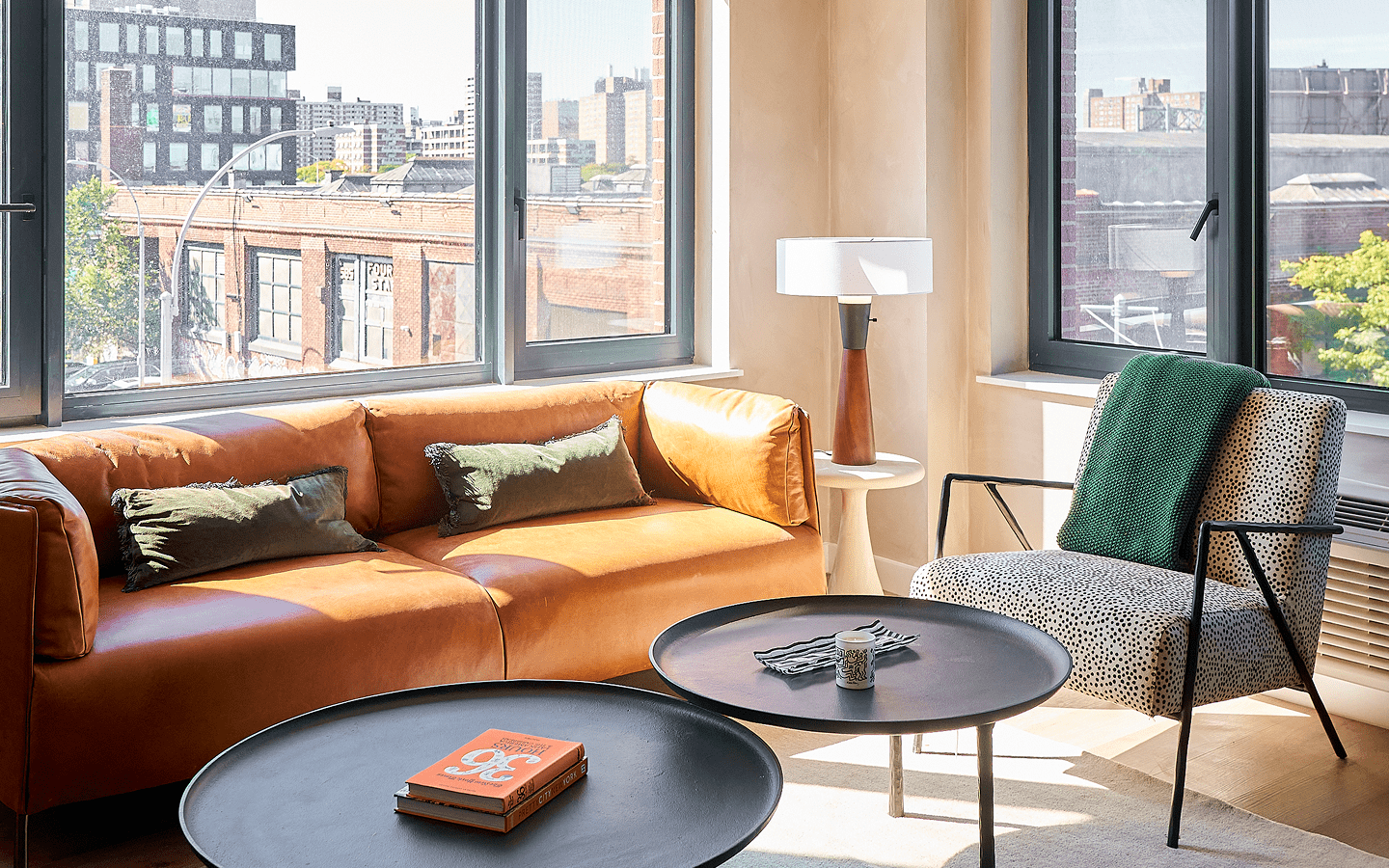 Living Room Area of an apartment in the Bronx Inkwell building