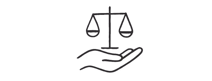 Illustration d'une main et une balance
