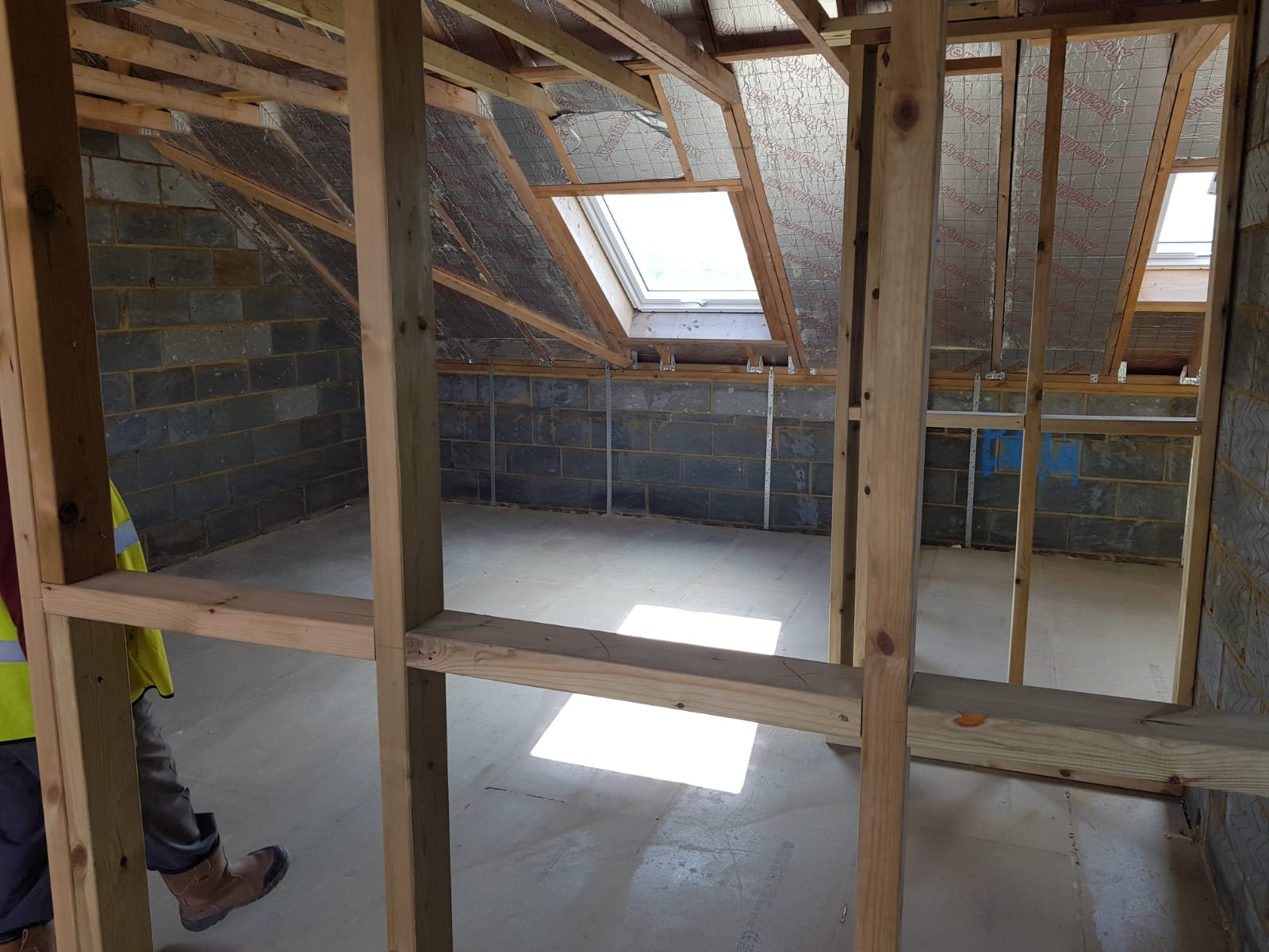 Loft space converted for a residential construction project by Oakley Blythe Quantity Surveyors.