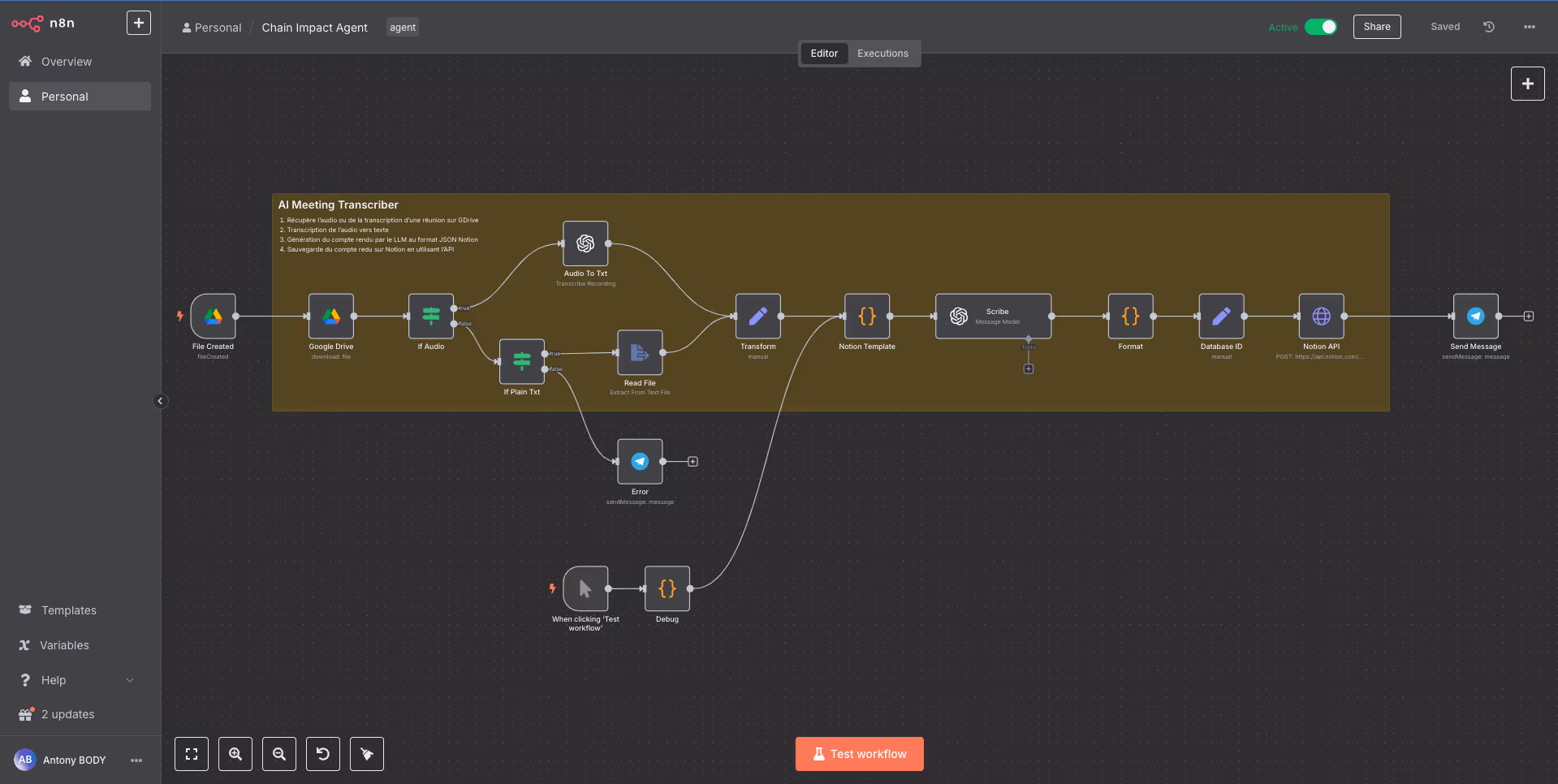 n8n agent workflow