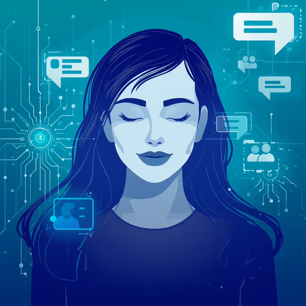 visage bienveillant de maya assistant virtuelle de Chain Impact