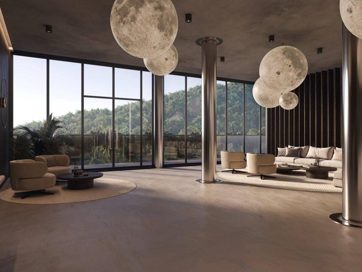 Lobby with columns and panoramic windows — Sunny Moon Phuket, Nai Harn