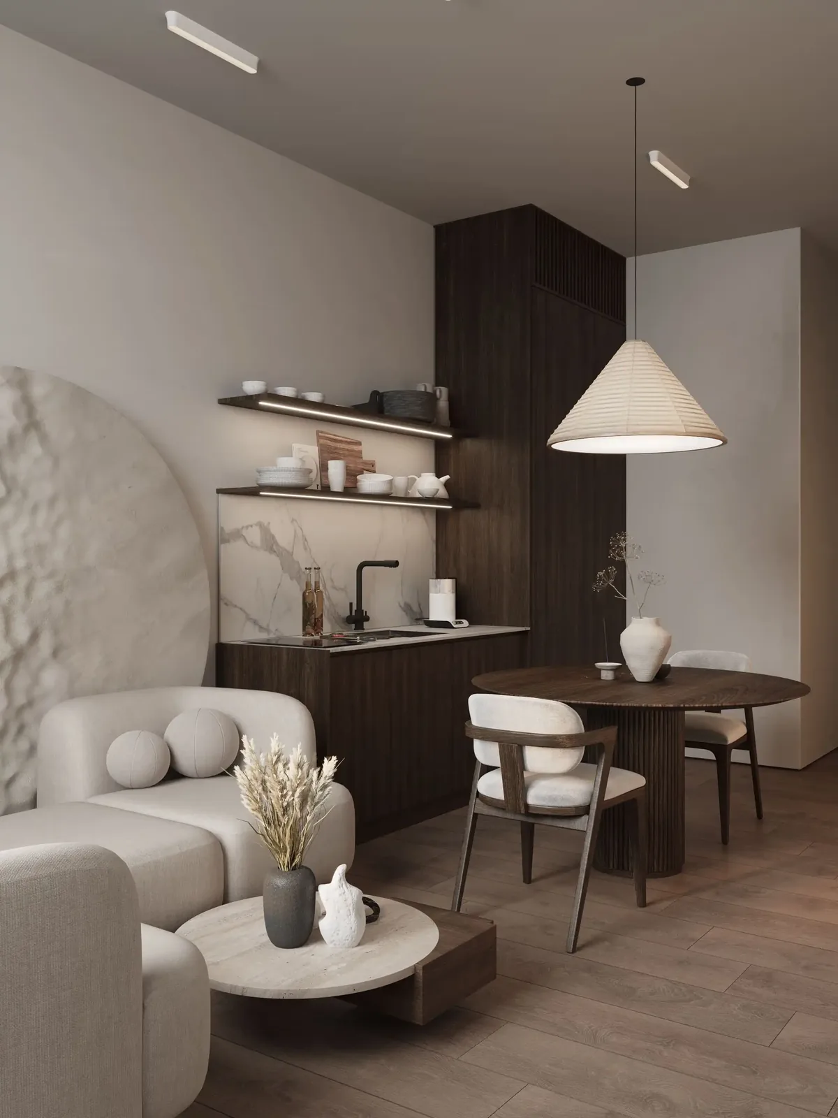 Kitchen with pendant light and dining area — Sunny Moon Phuket, Nai Harn