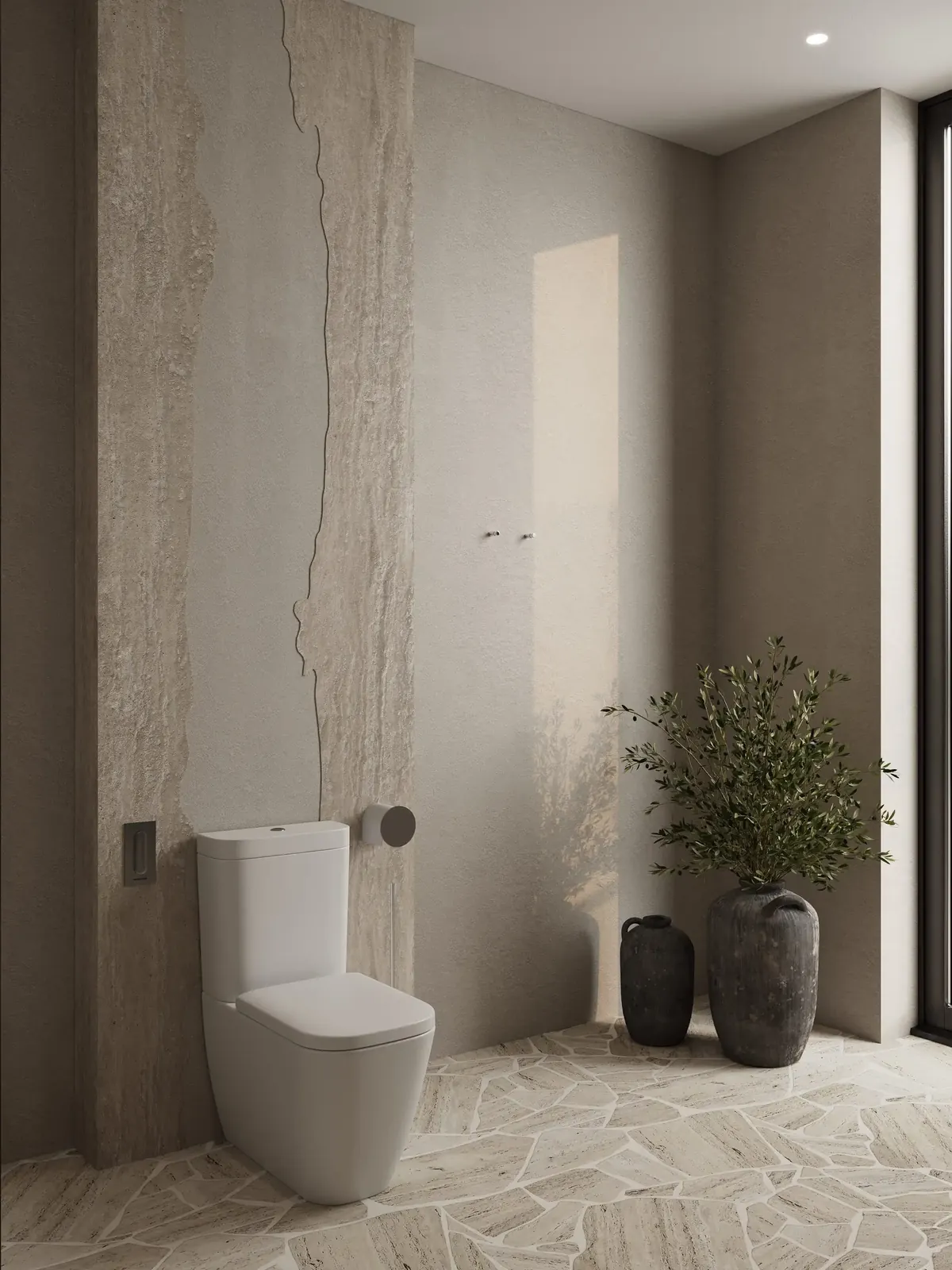Bathroom with window and potted plants — Sunny Moon Phuket, Nai Harn