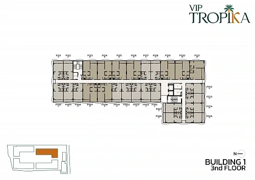 Поэтажный план корпуса 1, третий этаж — VIP Tropika, Банг Тао