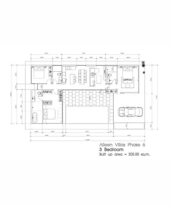 Бассейн с подсветкой у панорамной гостиной — Aileen Villas Phase 6, Банг Тао