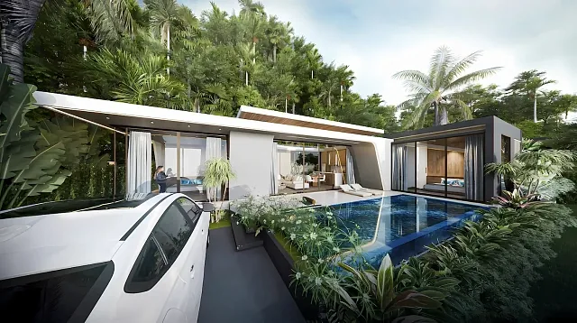 Вилла с бассейном и парковкой среди пальм — Aileen Villas Phase 6, Банг Тао