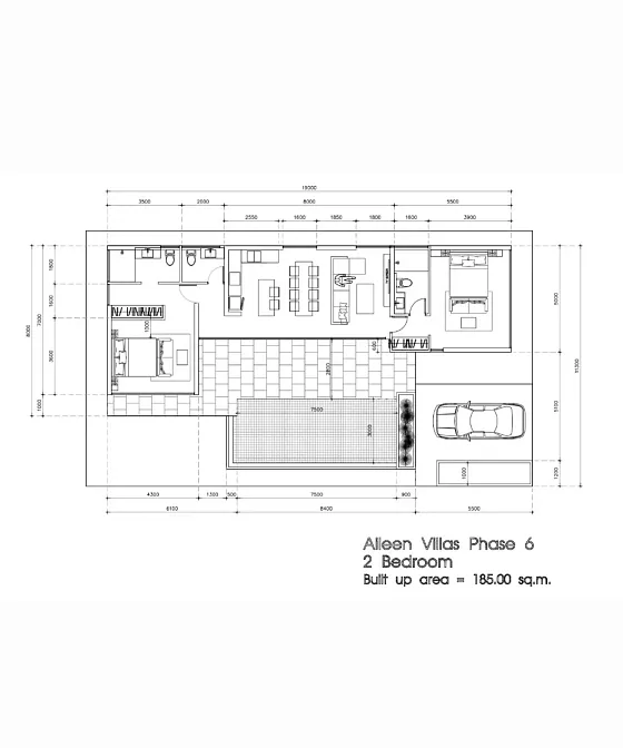 Планировка виллы 2 Bedroom, 185 м² — Aileen Villas Phase 6, Банг Тао