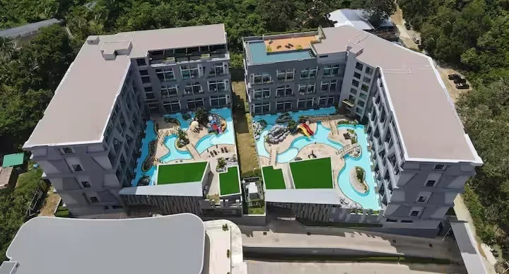 Pool View Duplex, Най Харн — аэросъёмка корпусов и бассейнов резиденции